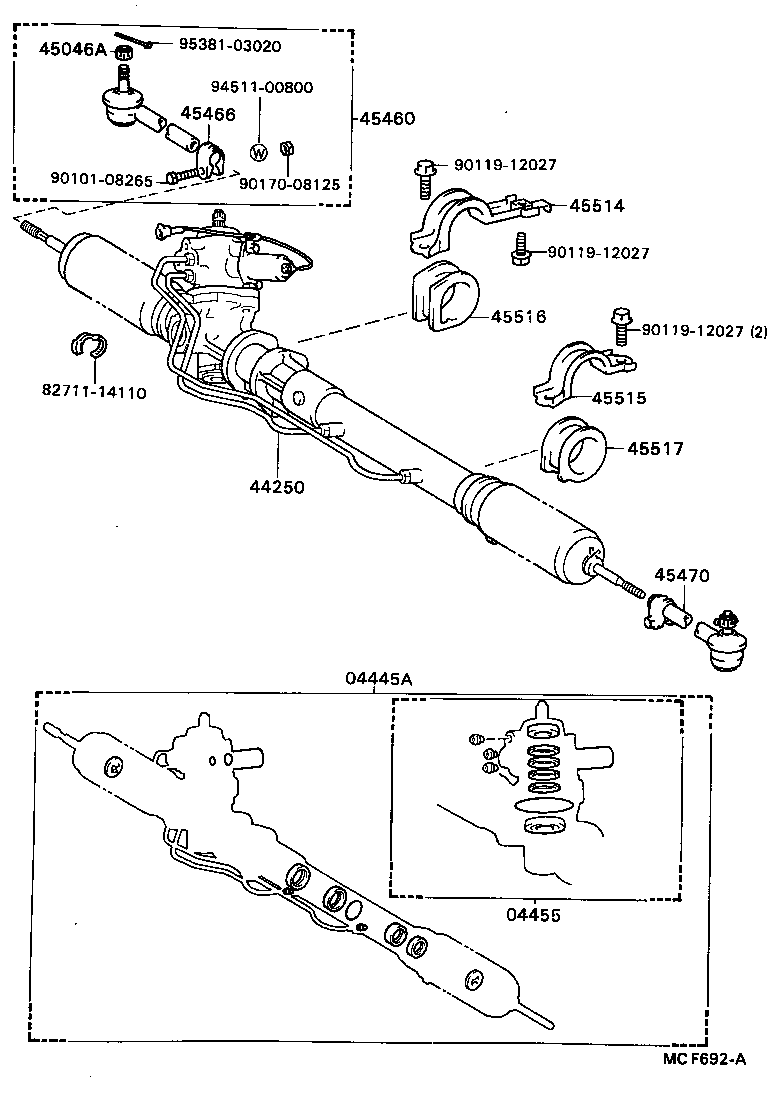 04445-24040 GASKET KIT, POWER STEERING GEAR(FOR RACK & PINION) product image