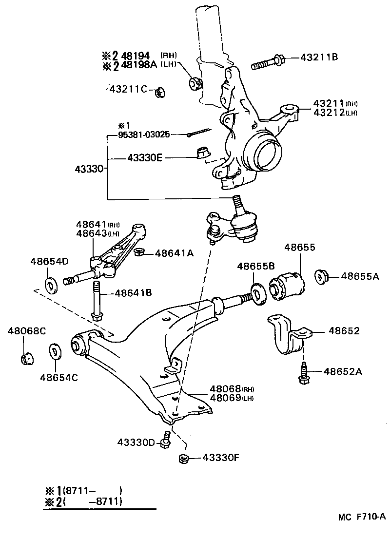 Toyota 43330-29146 JOINT ASSY, LOWER BALL, FRONT