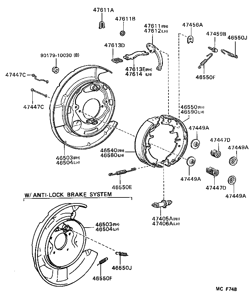 46503-32010 PLATE SUB-ASSY, PARKING BRAKE, RH product image