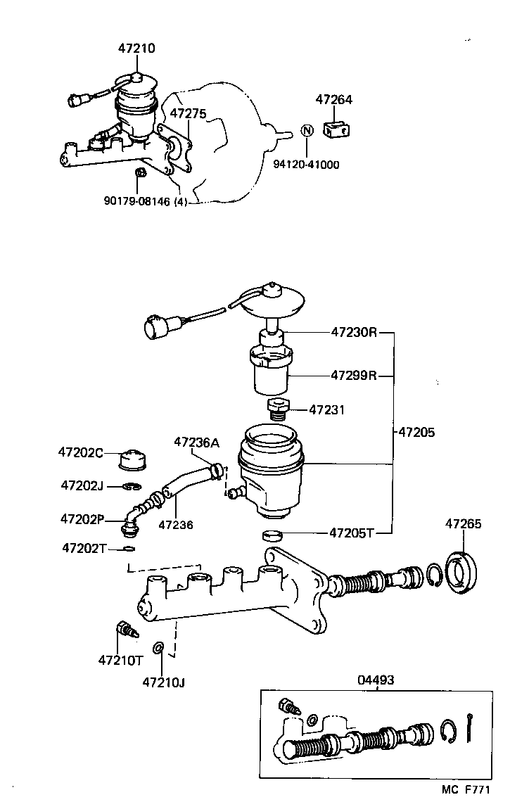 04493-35120 CYLINDER KIT, BRAKE MASTER product image