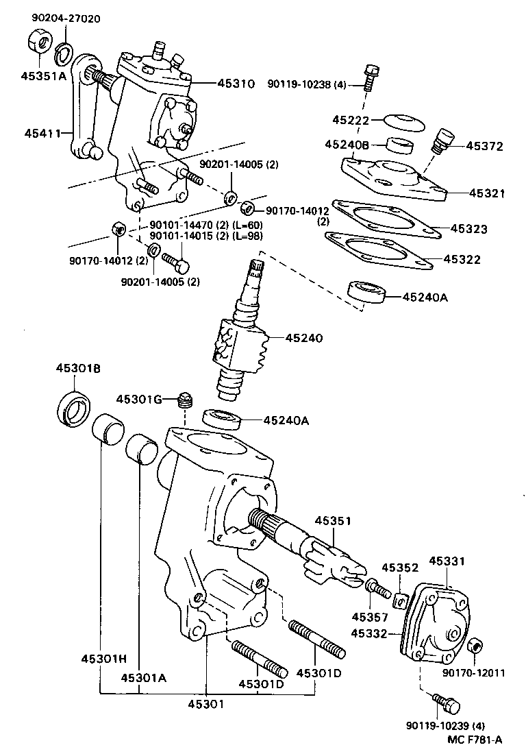 04455-36070 GASKET KIT, POWER STEERING CROSS SHAFT OVERHOLE product image
