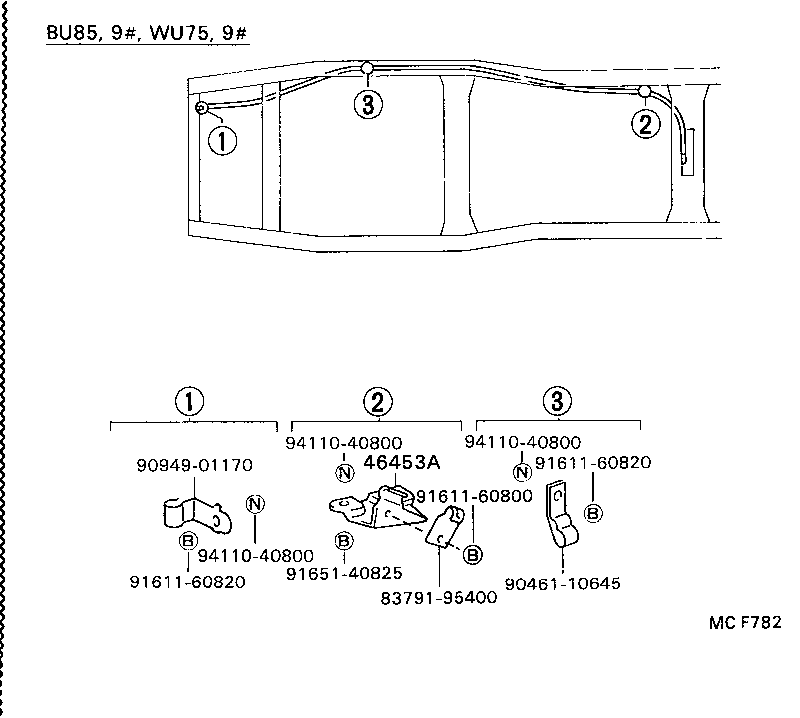 46430-36071 CABLE ASSY, PARKING BRAKE, NO.3 product image