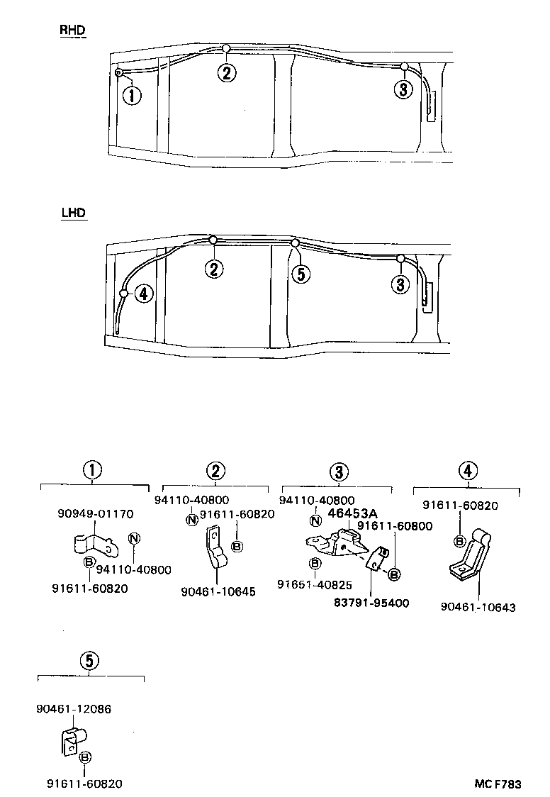 46420-36330 CABLE ASSY, PARKING BRAKE, NO.2 product image