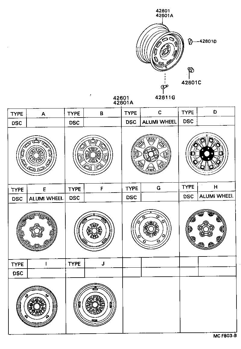 42603-20320 ORNAMENT SUB-ASSY, WHEEL HUB product image
