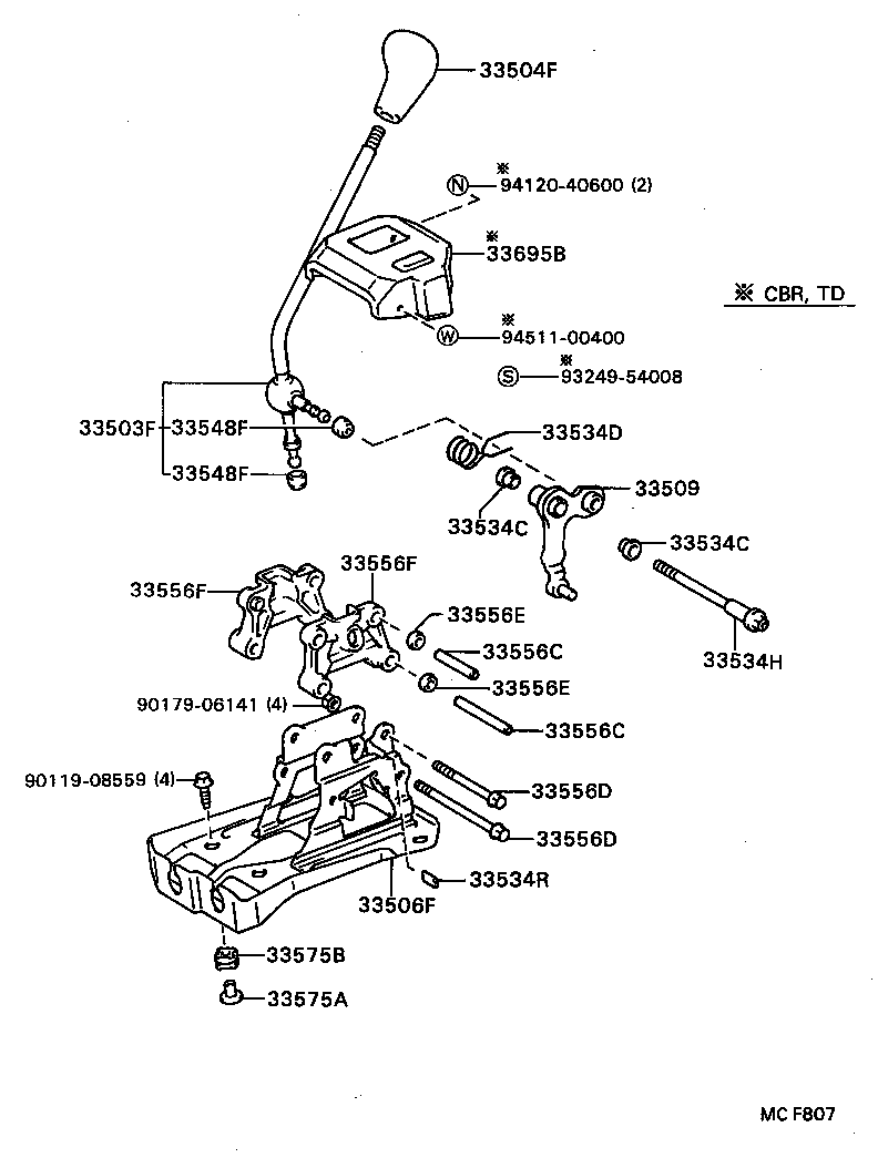 33503-16151 LEVER SUB-ASSY, SHIFT(FOR FLOOR SHIFT) product image