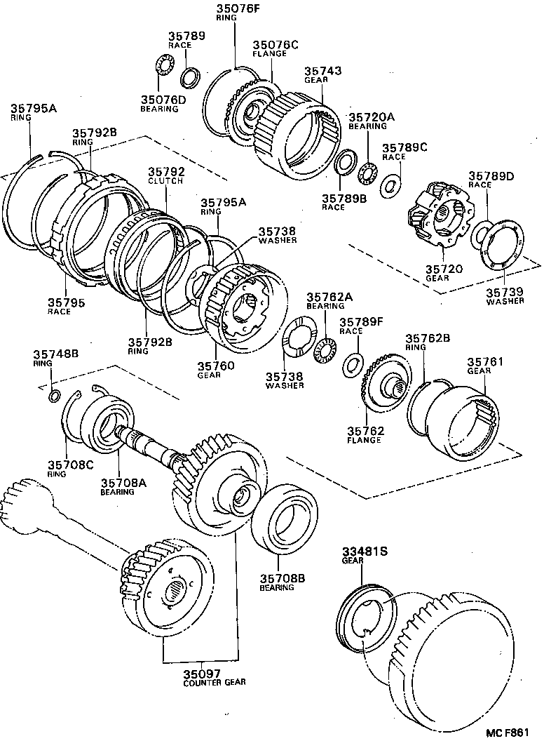 35097-12041 COUNTER GEAR KIT, AUTOMATIC TRANSAXLE product image