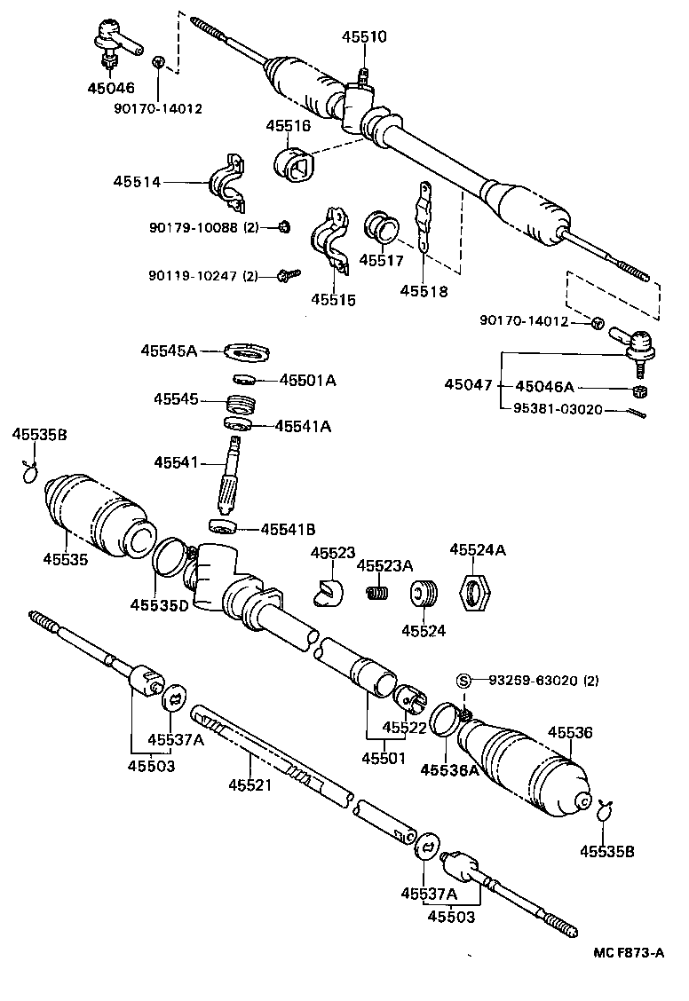 04445-16043 GASKET KIT, POWER STEERING GEAR(FOR RACK & PINION) product image