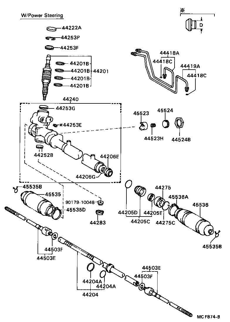 04445-16043 GASKET KIT, POWER STEERING GEAR(FOR RACK & PINION) product image
