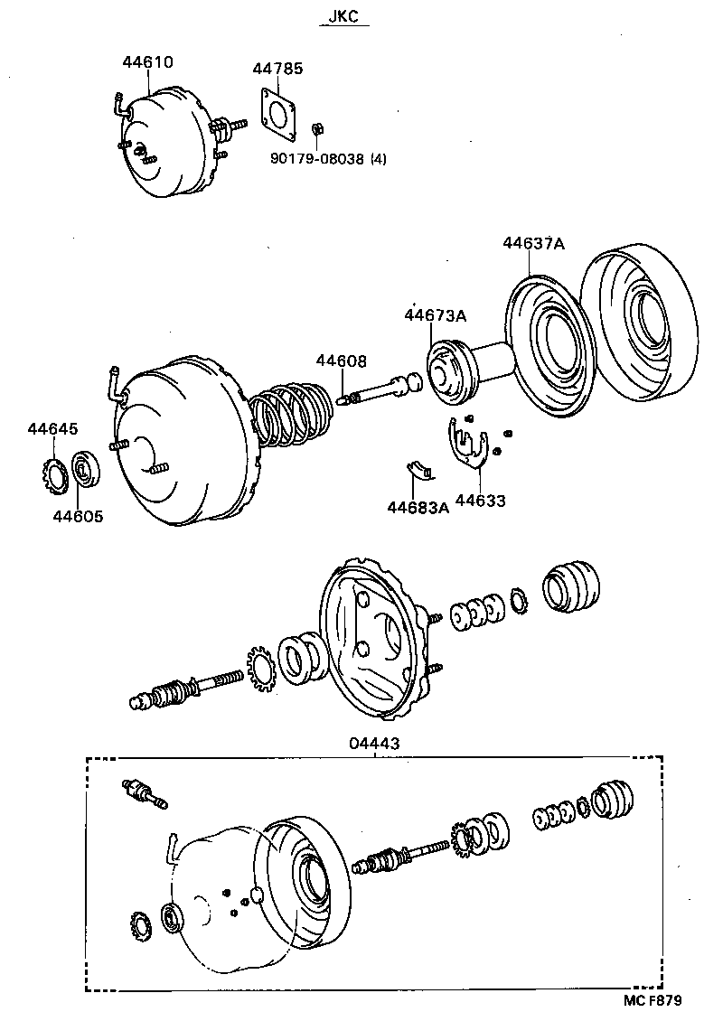 44643-12410 RETAINER, BOOSTER SEAL product image