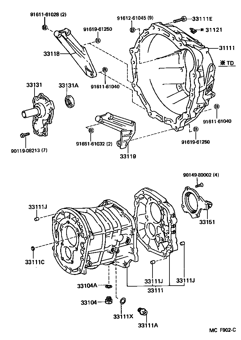 90119-12028 BOLT(FOR TRANSMISSION CASE & ENGINE SETTING) product image