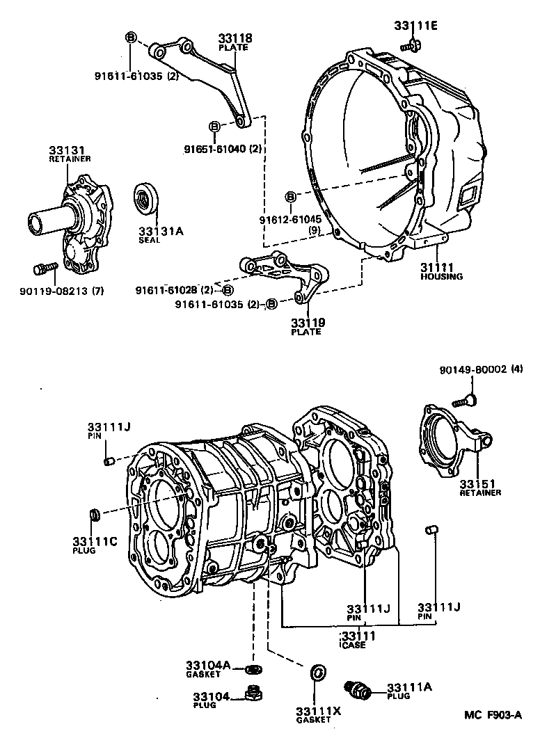 90119-12028 BOLT(FOR TRANSMISSION CASE & ENGINE SETTING) product image