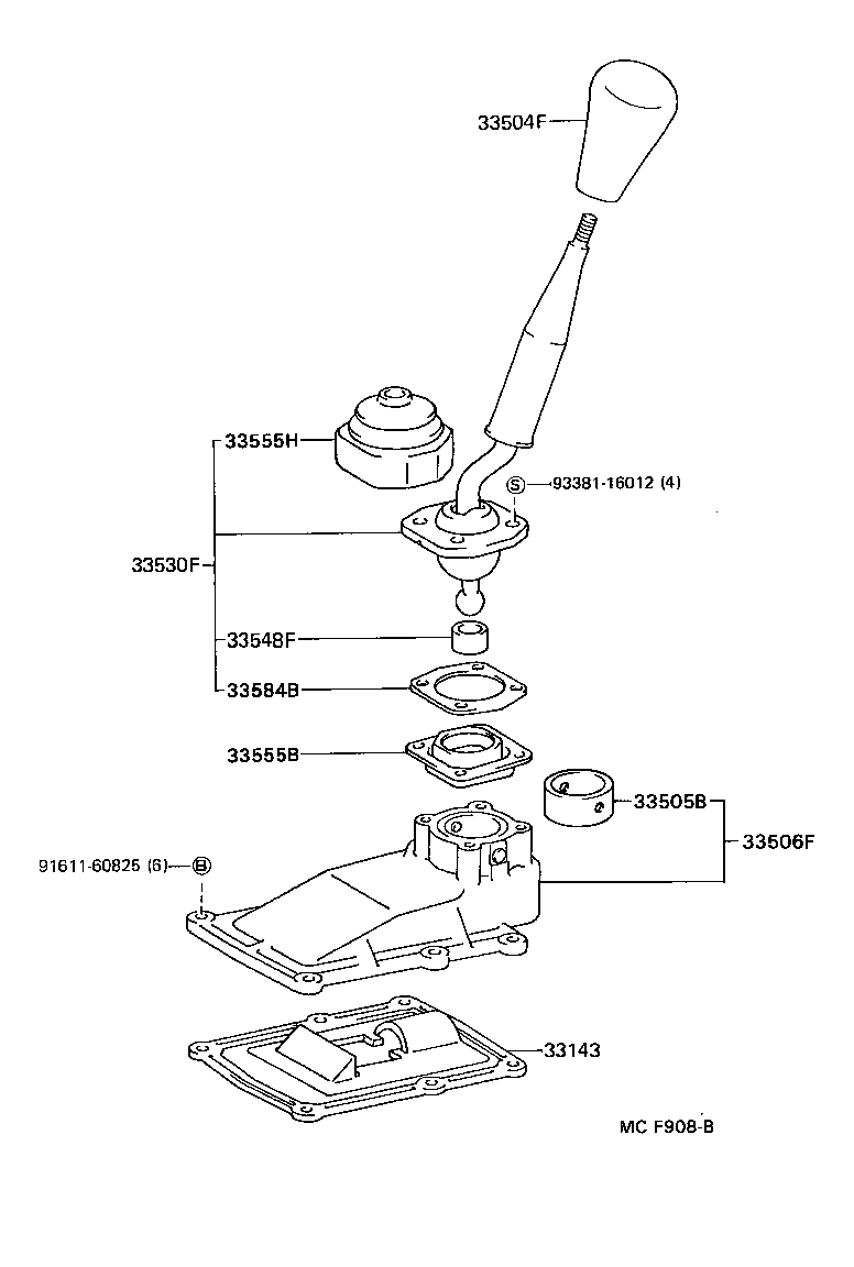 33530-22260 LEVER ASSY, SHIFT (FOR FLOOR SHIFT) product image