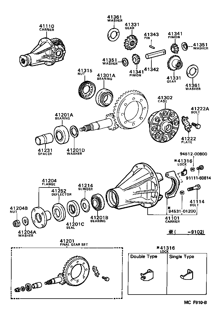 41110-20220 CARRIER ASSY, DIFFERENTIAL, REAR product image