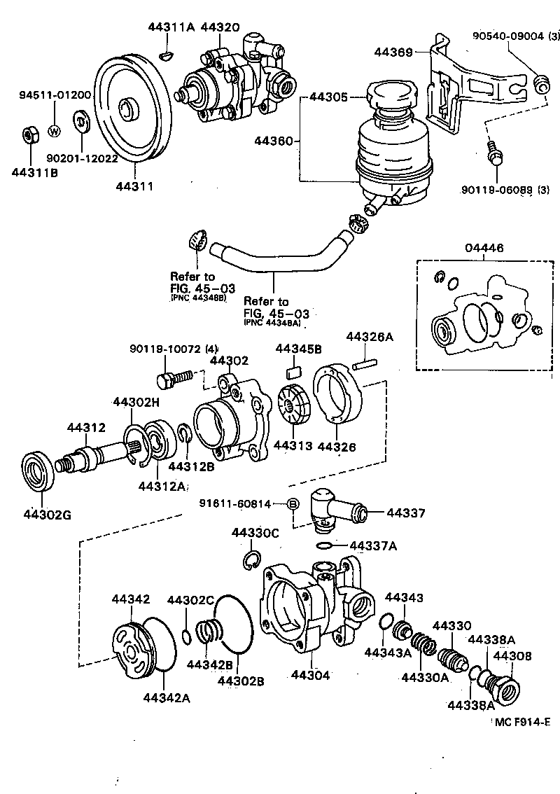 04446-30060 GASKET KIT, POWER STEERING PUMP product image
