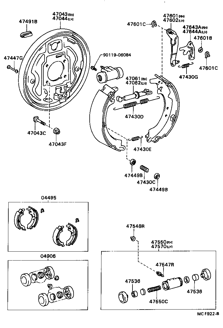 04497-22041 SHOE KIT, REAR BRAKE product image