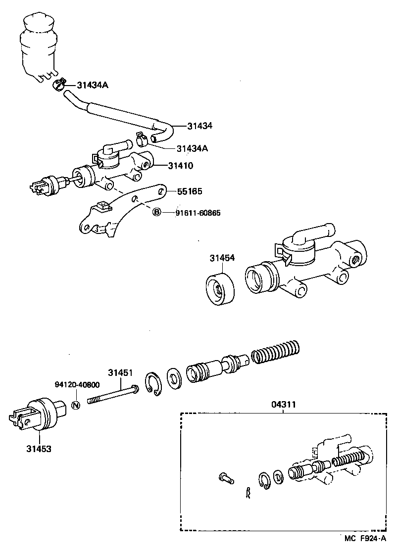 04311-26035 CYLINDER KIT, CLUTCH MASTER product image