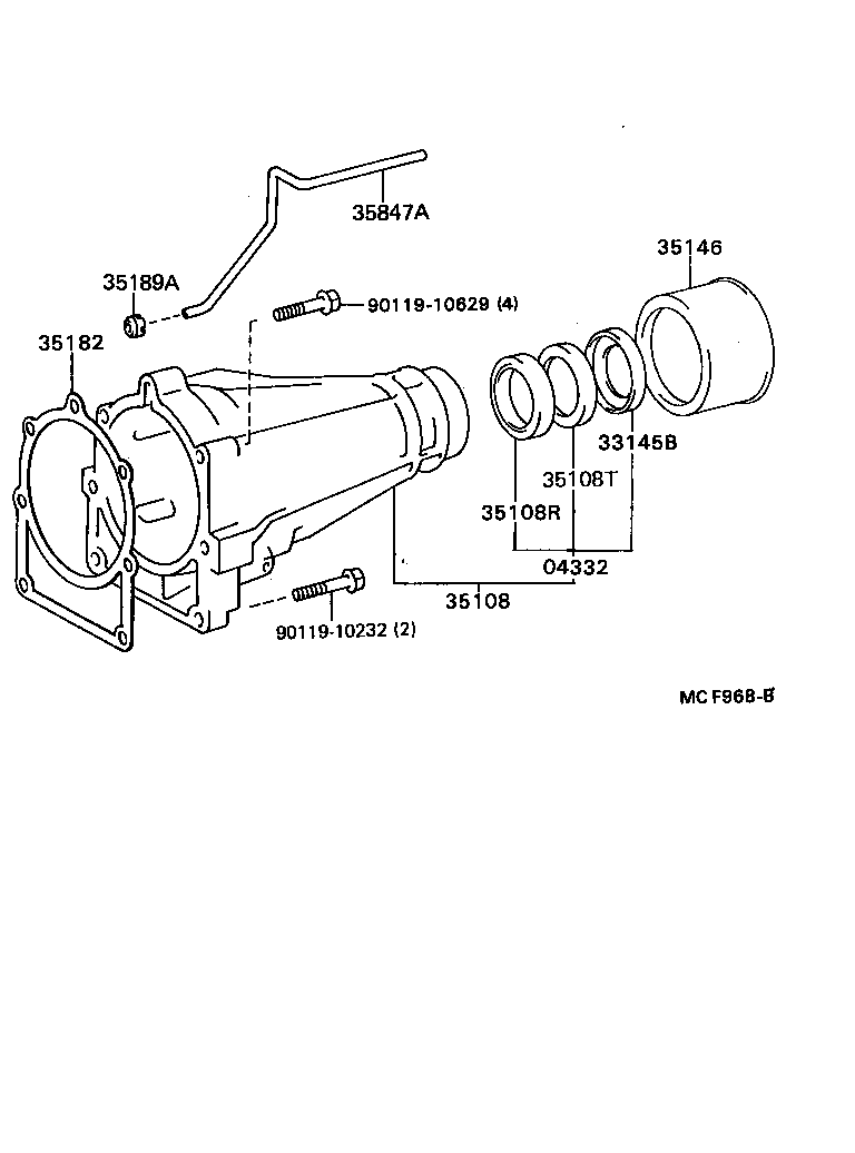 35108-22070 HOUSING SUB-ASSY, EXTENSION (ATM) product image