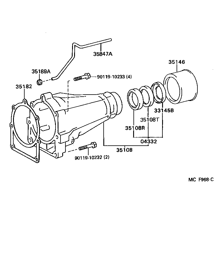 35108-30130 HOUSING SUB-ASSY, EXTENSION (ATM) product image