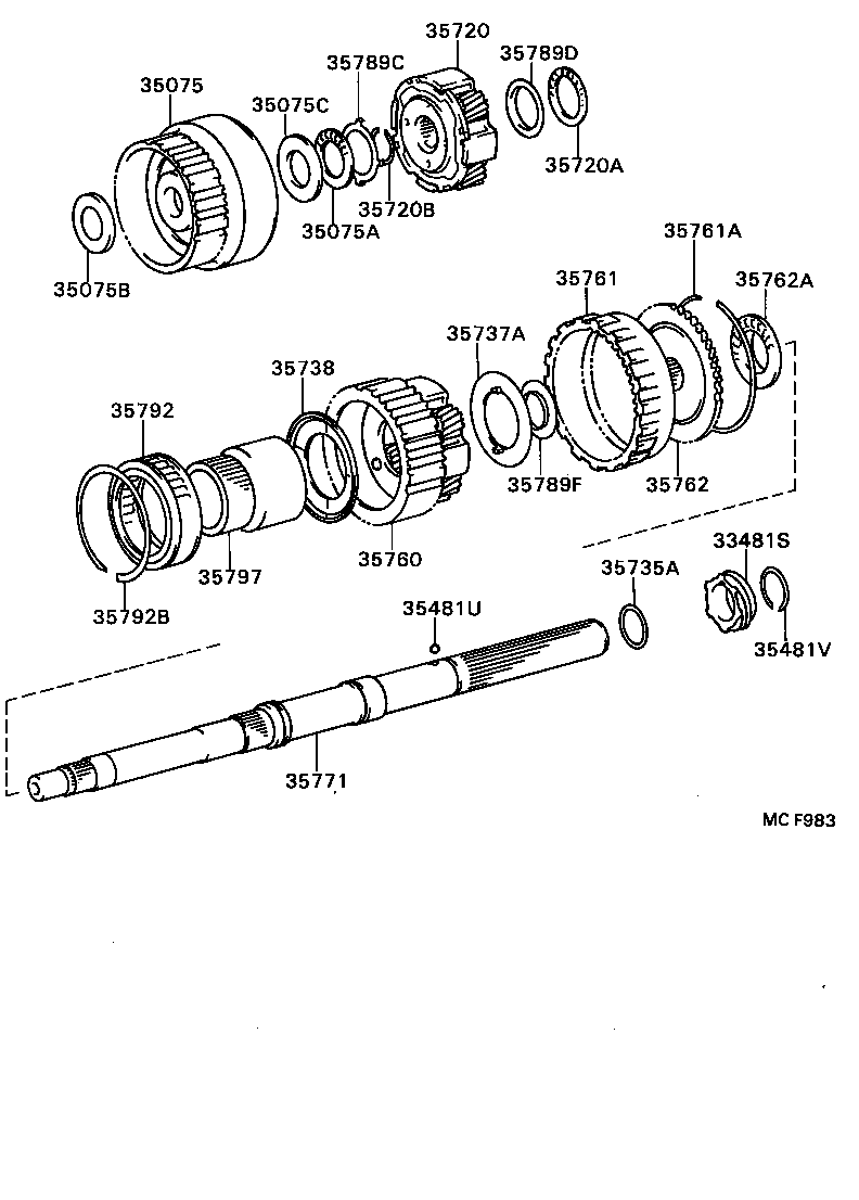 35770-22040 SHAFT ASSY, OUTPUT product image