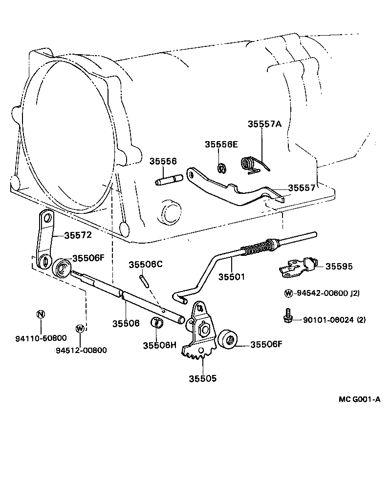 35525-22111 BRACKET, THROTTLE CABLE product image