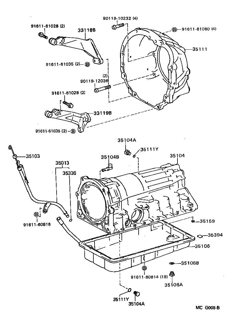 35013-22280 TUBE SUB-ASSY, TRANSMISSION OIL FILLER product image