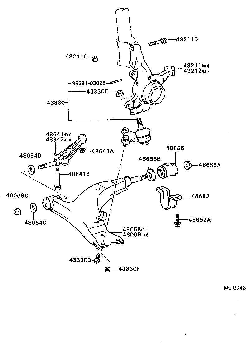 43212-20140 KNUCKLE, STEERING, LH product image