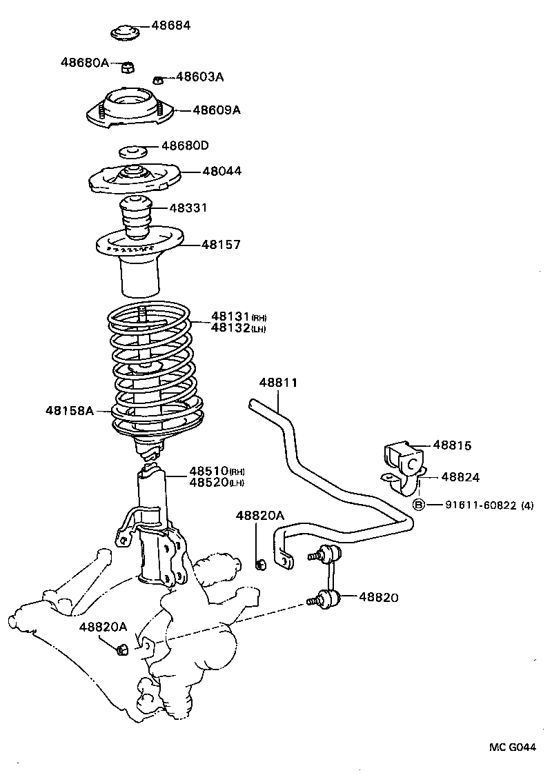 48064-20020 COVER SUB-ASSY, FRONT SUSPENSION SUPPORT, RH product image