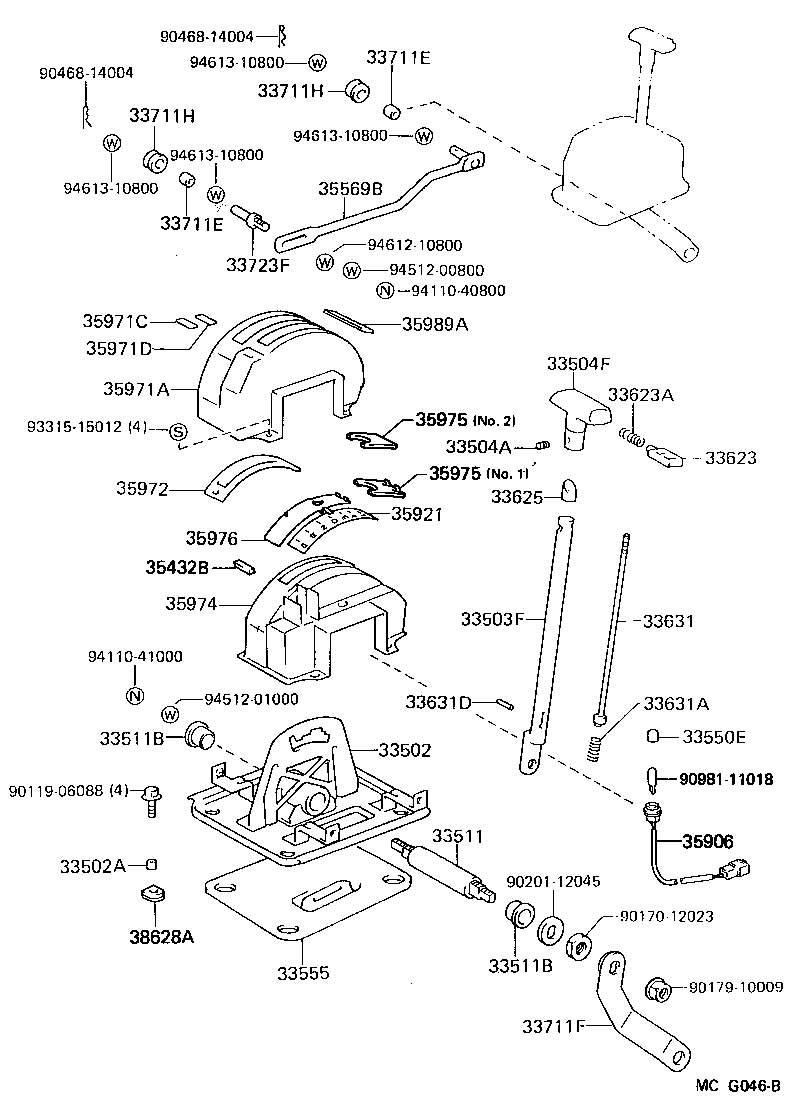 Toyota 33711-60040 LEVER, CONTROL SHAFT (FOR FLOOR SHIFT)