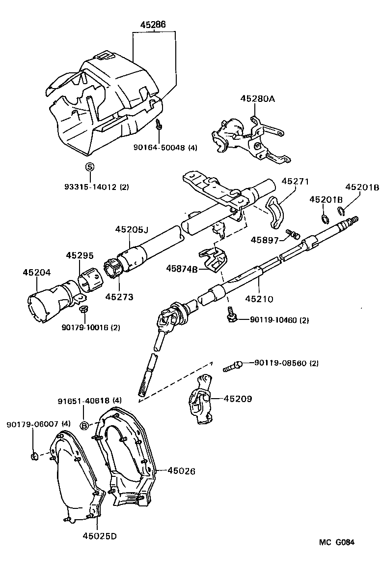 45280-16070 BRACKET ASSY, STEERING COLUMN, UPPER product image
