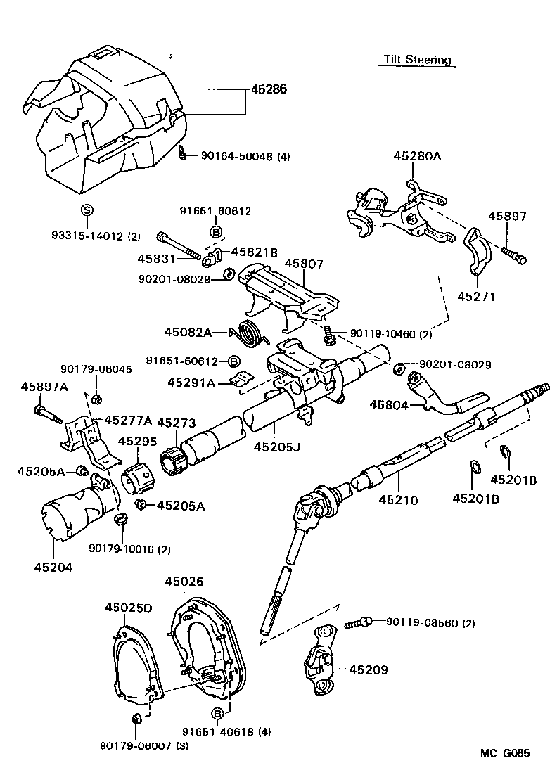 45280-16070 BRACKET ASSY, STEERING COLUMN, UPPER product image
