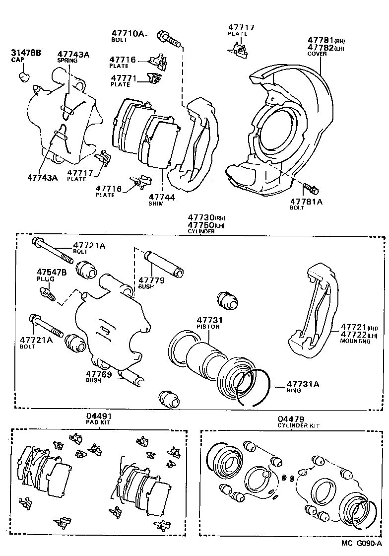Toyota 47716-32031 PLATE, PAD SUPPORT, NO.1(FOR FRONT DISC BRAKE)