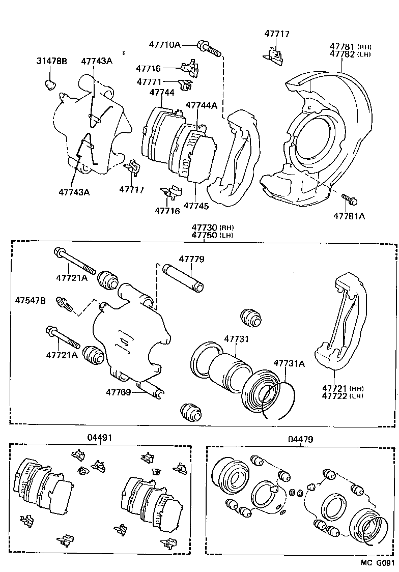 04491-16132 PAD KIT, DISC BRAKE, FRONT product image