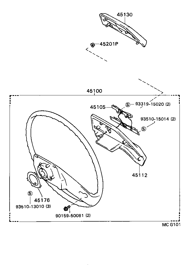 45100-32030-03 WHEEL ASSY, STEERING product image
