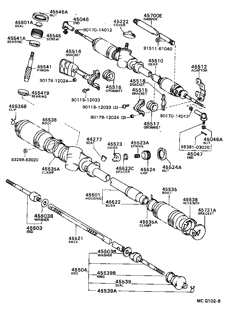 44250-32091 GEAR ASSY, POWER STEERING(FOR RACK & PINION) product image