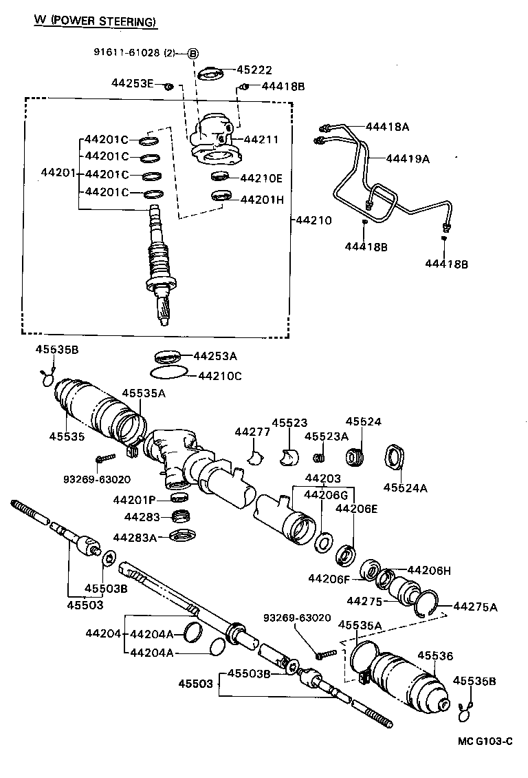 44250-32062 GEAR ASSY, POWER STEERING(FOR RACK & PINION) product image