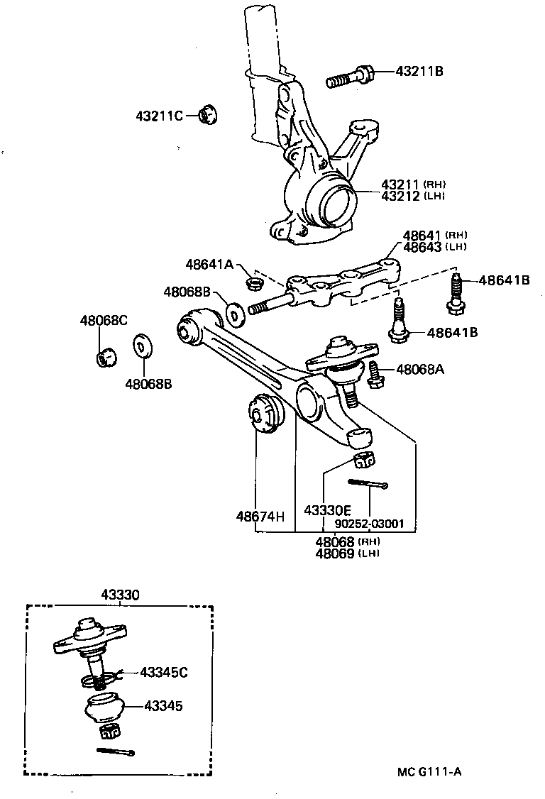 Toyota 43330-32010 JOINT ASSY, LOWER BALL, FRONT