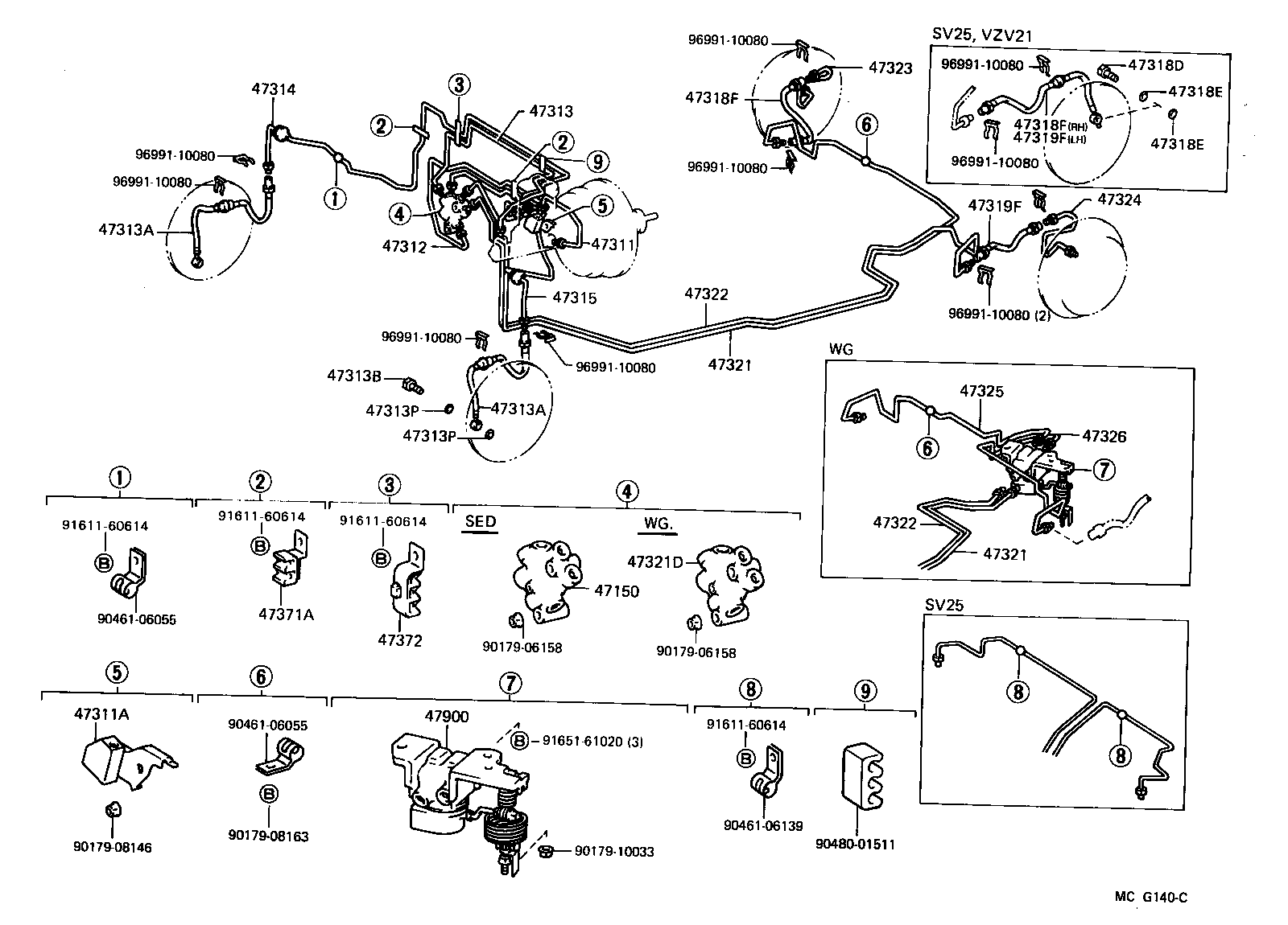 Toyota 47371-32050 CLAMP, BRAKE TUBE, NO.4