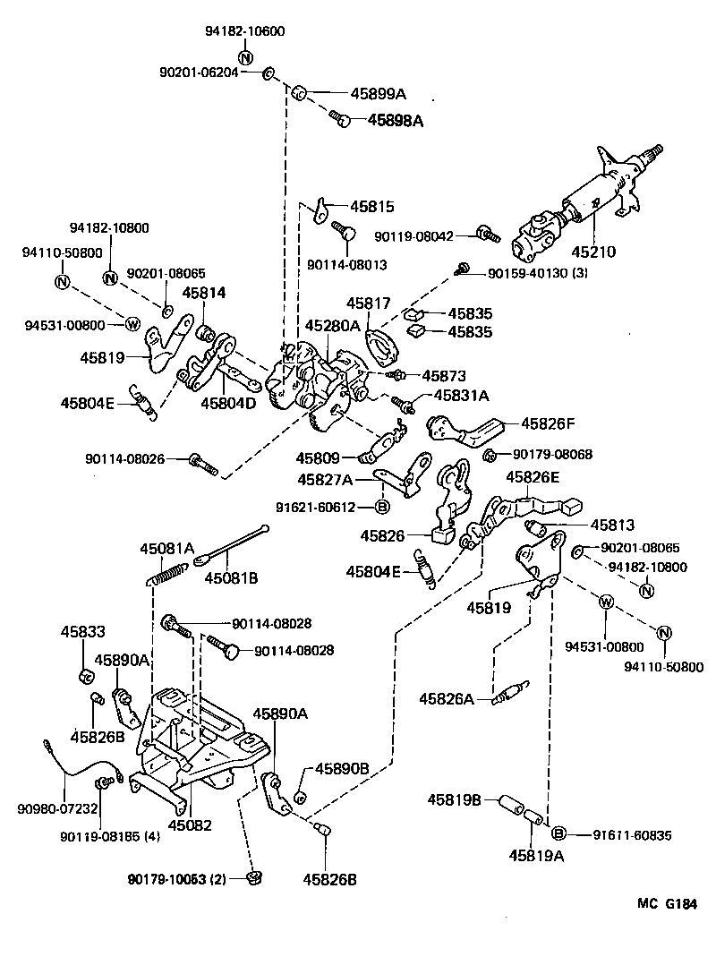 45260-14280 SHAFT ASSY, STEERING INTERMEDIATE, NO.2 product image
