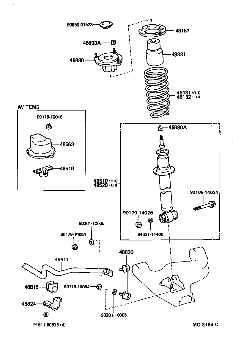 Toyota 48131-1D520 SPRING, FRONT COIL, LH