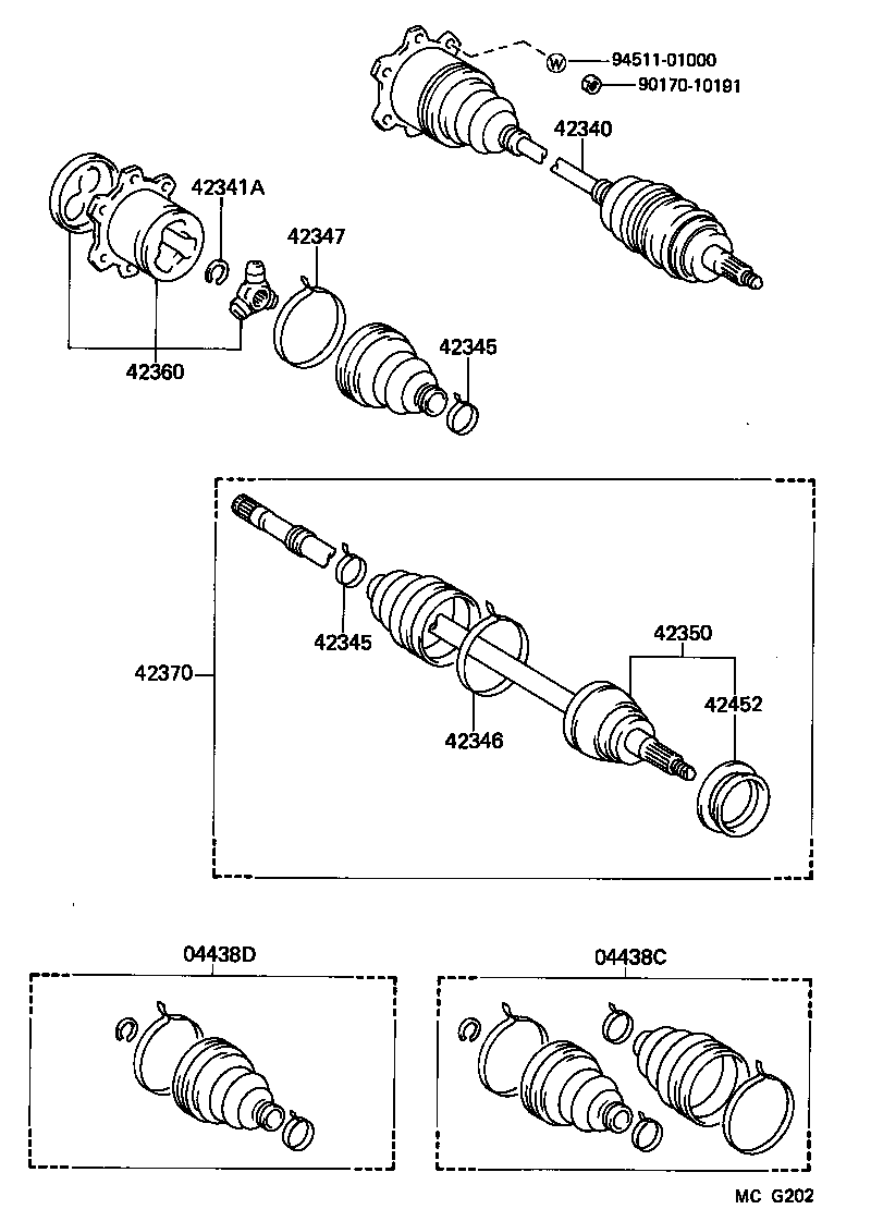 04437-30030 BOOT KIT, REAR DRIVE SHAFT INBOARD JOINT product image