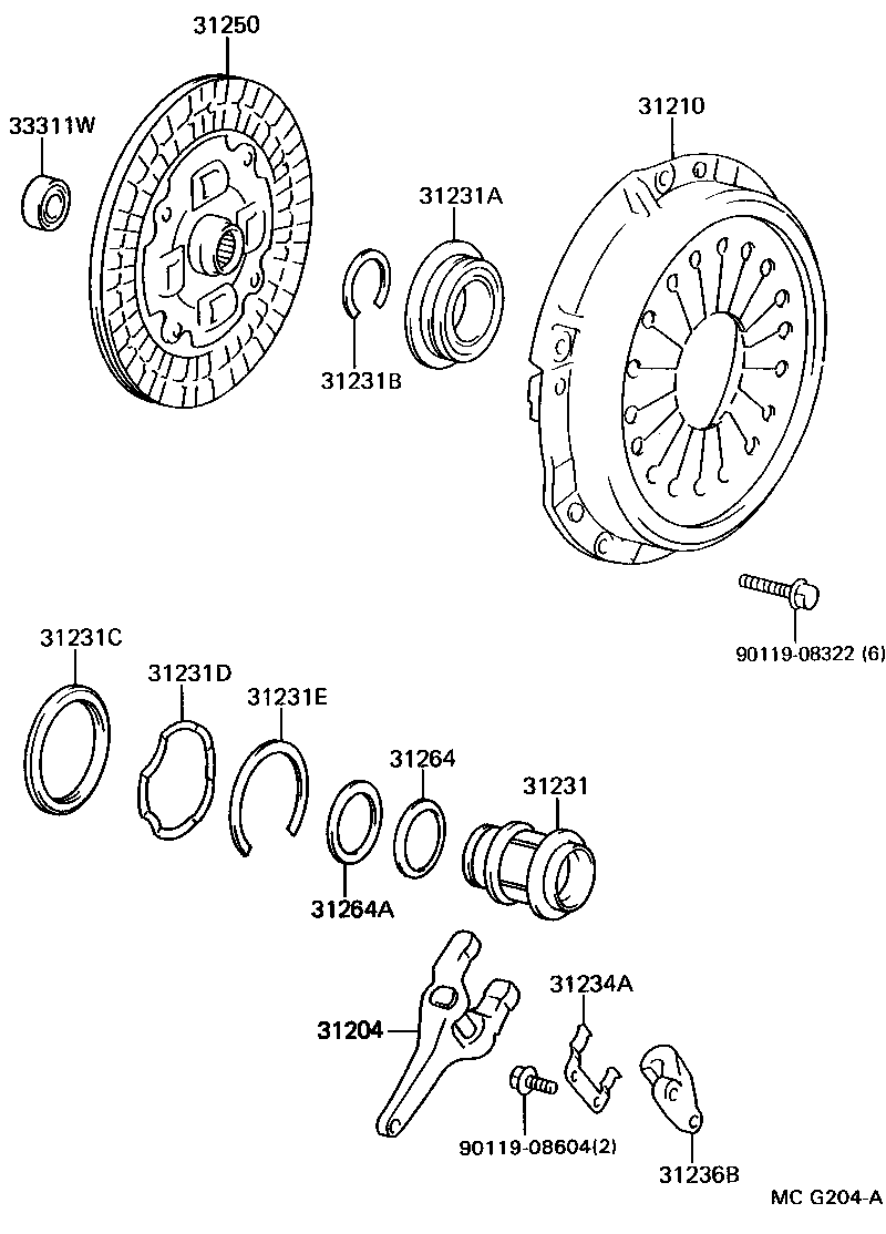 Toyota 31210-14160 COVER ASSY, CLUTCH