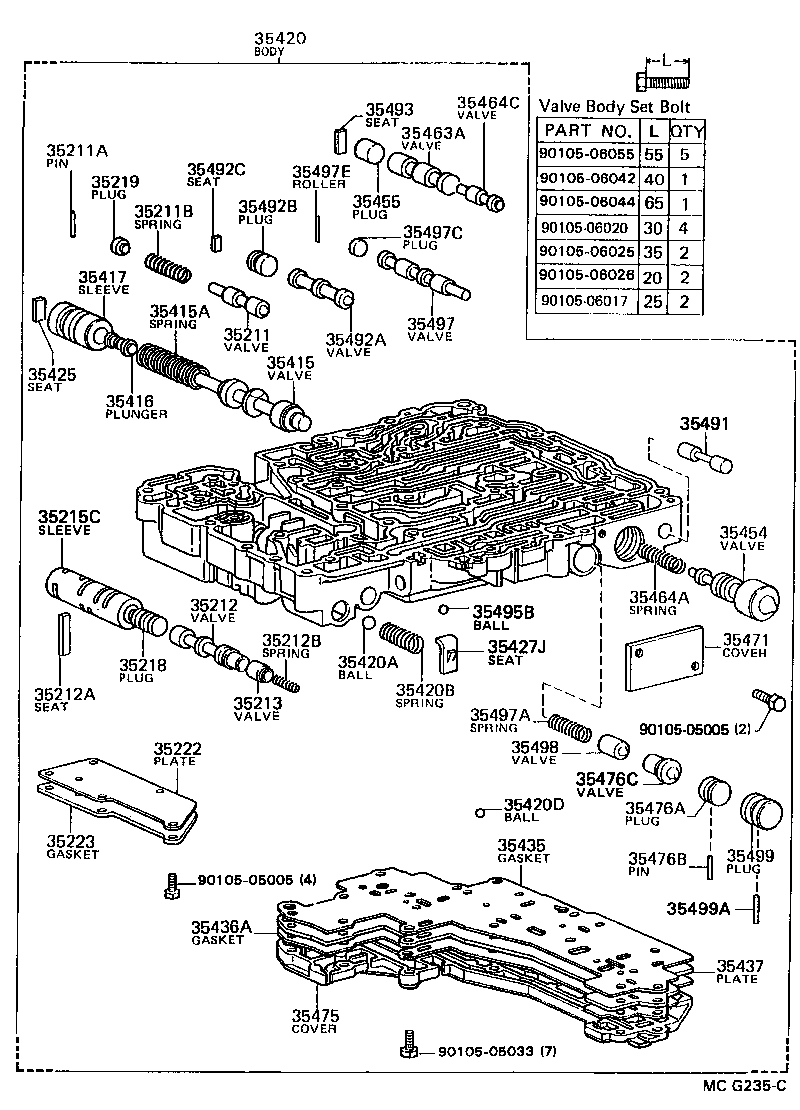 35432-22161 PLATE, VALVE BODY, NO.1 product image