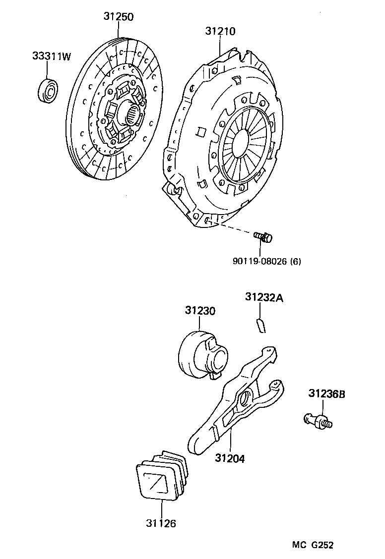 31232-14020 CLIP, RELEASE BEARING HUB product image