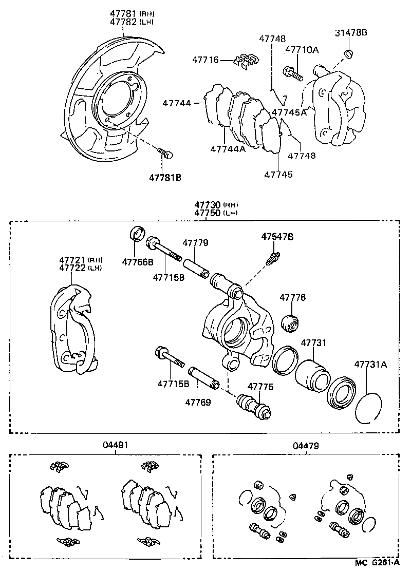 Toyota 47721-14150 MOUNTING, FRONT DISC BRAKE CYLINDER, RH
