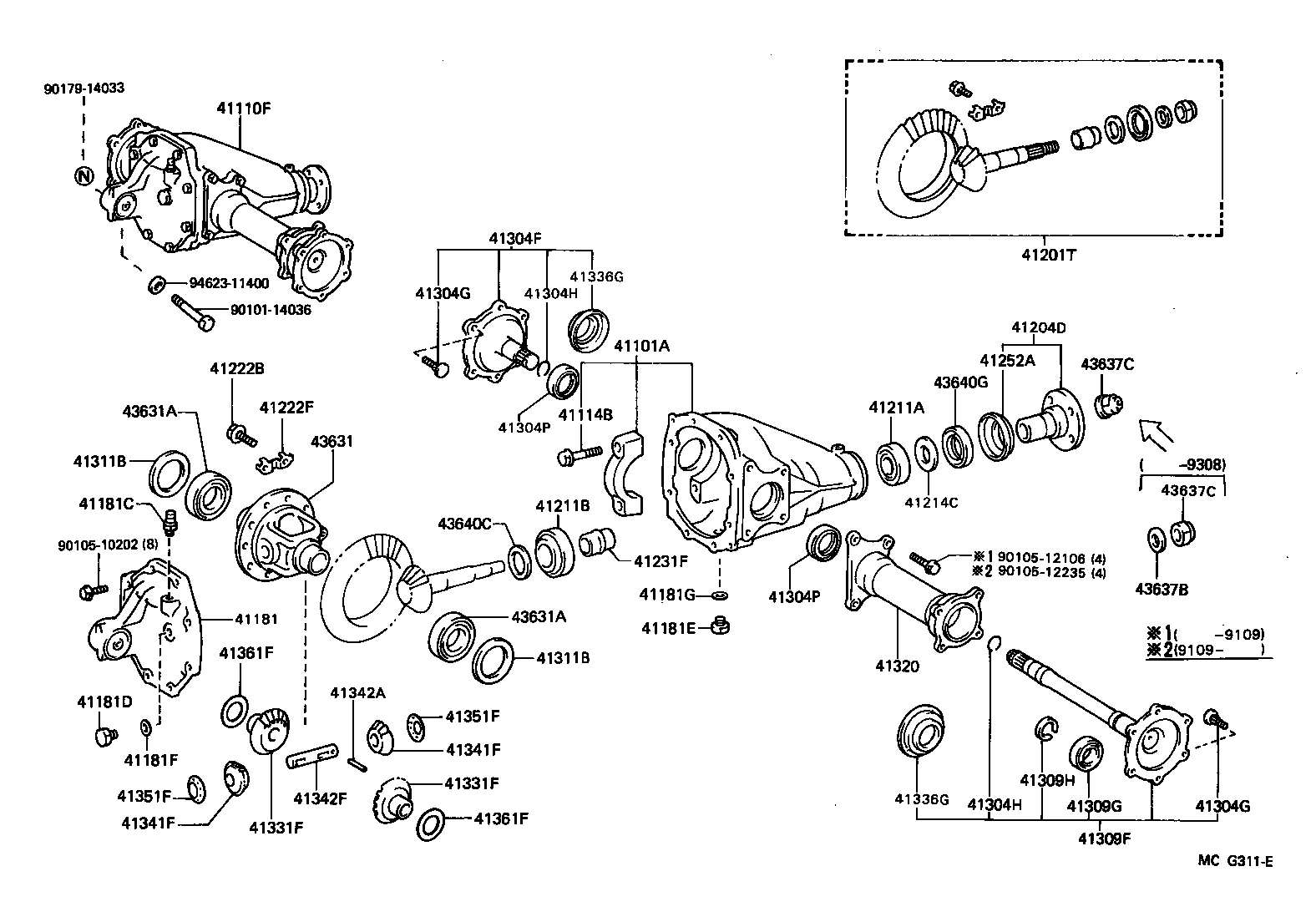 Toyota 41201-39716 FINAL GEAR KIT, DIFFERENTIAL, FRONT