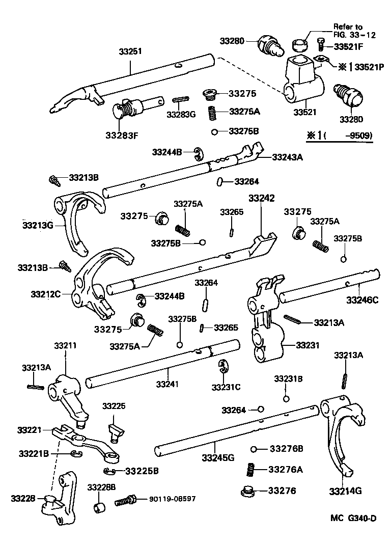33261-35130 SHAFT, SHIFT & SELECT LEVER product image