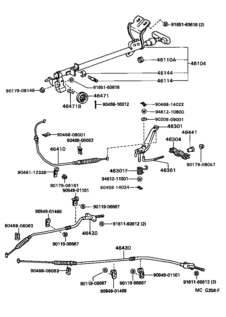 Toyota 46420-35340 CABLE ASSY, PARKING BRAKE, NO.2