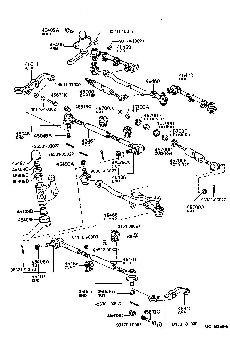 Toyota 45046-39215 END SUB-ASSY, TIE ROD, RH