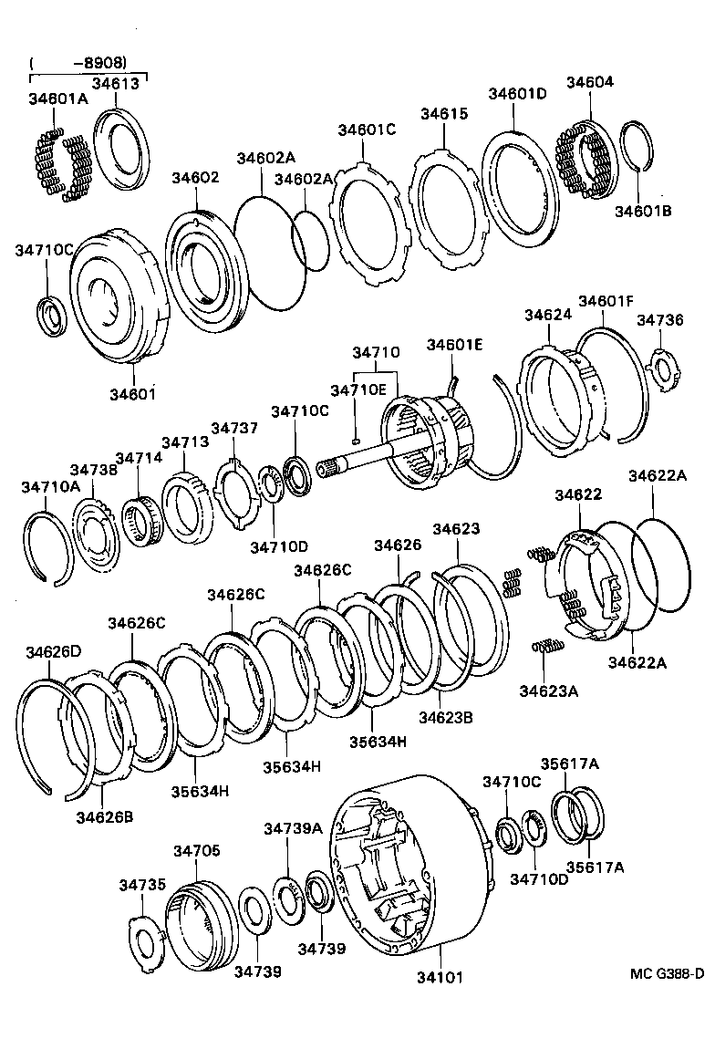 Toyota 35617-43010 RING, CLUTCH DRUM OIL SEAL (FOR OVERDRIVE)