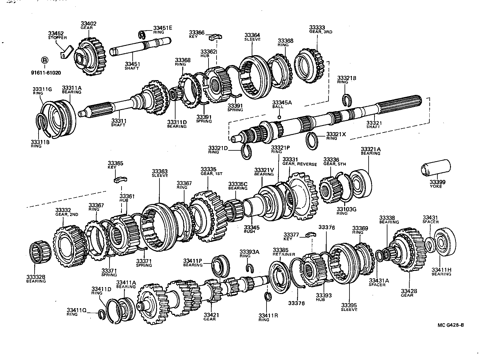 Toyota 33367-35020 RING, SYNCHRONIZER, NO.1